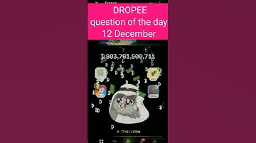 Dropee question of the day code 12 December | Dropped question of the day code | @CryptoTechSunil
