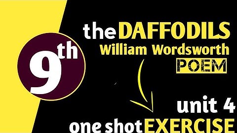 daffodils class 9 exercise | questions answers | unit no.4 #mrsalahuddin