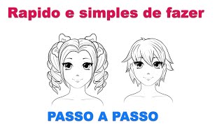 Como desenhar cabelo de anime FEMININO | passo a passo cabelo estilo animes (TRANÇAS e CURTO)