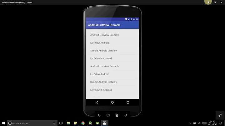 Android: Creating list view (ListView) using string array