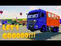 Transporting Huge Colorful Mixer Trucks With MAN LONG Flatbed Trailer Truck 4 Farming simulator 22