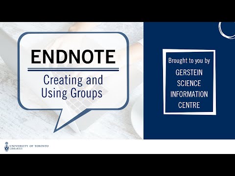 EndNote 6: Creating groups and smart groups