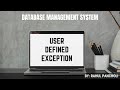 User Defined Exception