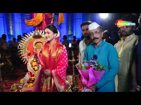 Rachi Sharma From Kumkumbhagya Perform Maha Aarti At Parel Cha Raja #rachisharma #parelcharaja