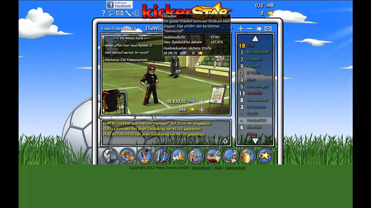 Spielevorstellung: Kickerstar [Fußball Online Browsergame] [DEUTSCH]