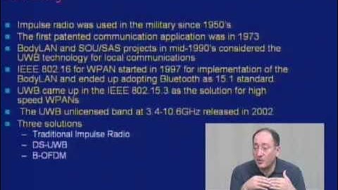 ECE538: Lecture 10: Ultra Wideband technology: Part 1 of 2: Introduction to UWB (2005)