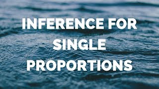 Lecture 31: Inference for Single Proportions