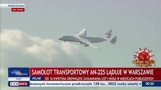 Lądowanie An-225 na Okęciu w Warszawie