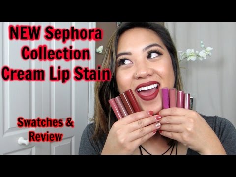 NEW SEPHORA CREAM LIP STAIN COLLECTION SWATCHES ON DARK SKIN + FIRST IMPRESSION REVIEW #LIPBOOK YOU . 