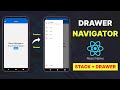 5 drawer navigation in react native  react native tutorial  react navigation merge stack  drawer