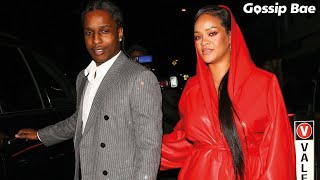 Rihanna pregnant and ASAP Rocky step out for a romantic dinner date in Santa Monica, CA