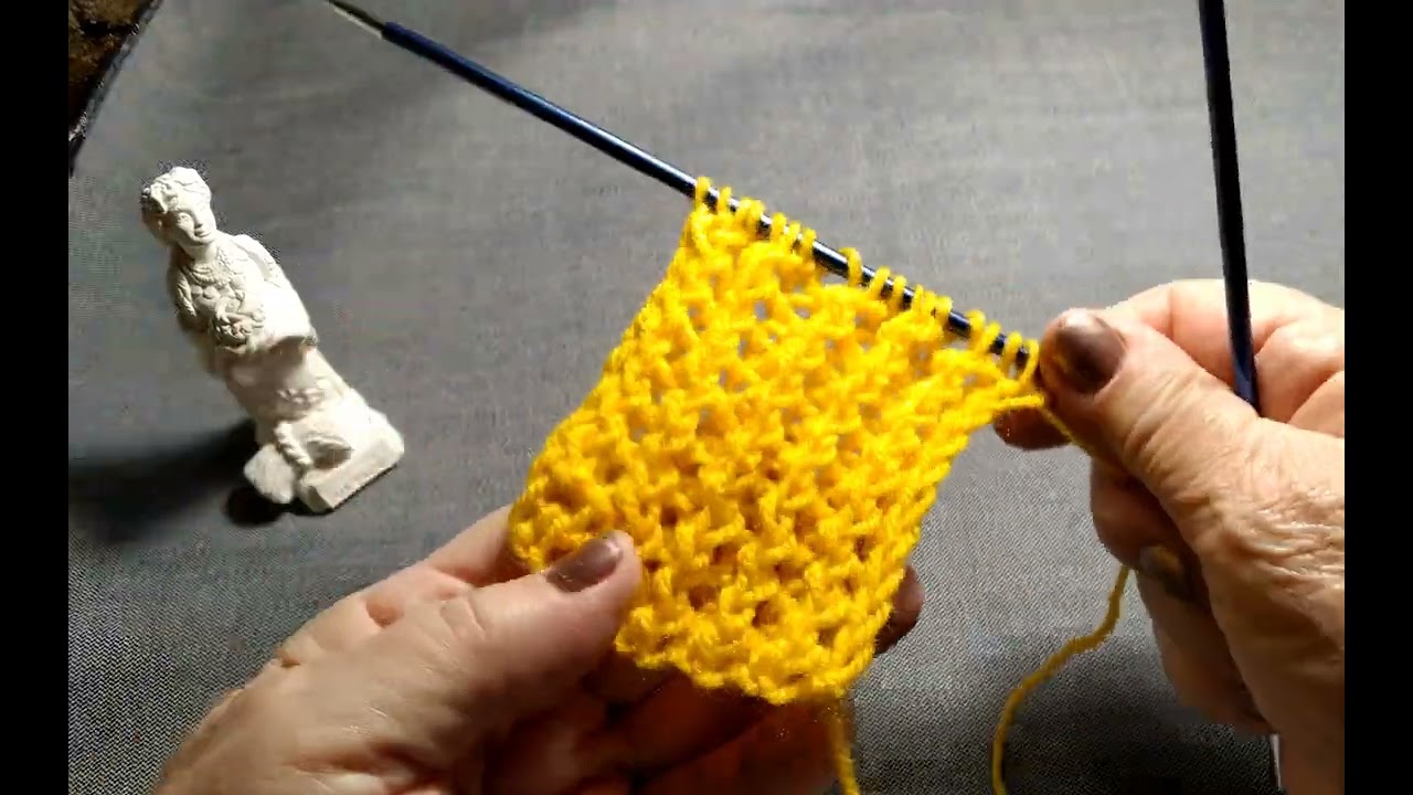 Дрібненька ажурна резинка | В'язання спицями | Knitting 4K