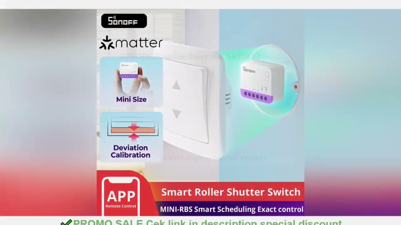 SONOFF MINI-RBS Matter Smart WIFI Curtain Switch Module for Roller Blinds Precise Percentage Control