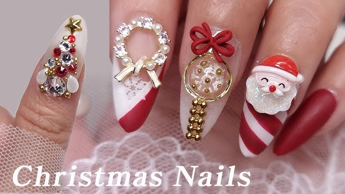 화이트 크리스마스를 기다리며 ❄✨ 크리스마스네일 ㅣ 셀프네일 ㅣ 스노우볼네일 ㅣ 네일파츠 ㅣ 팁연장 ㅣ 겨울네일아트 ㅣ 연말네일