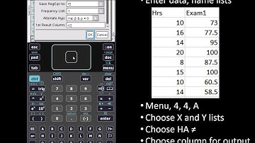 NSPIRE: Hypothesis test for correlation using LinRegTTest