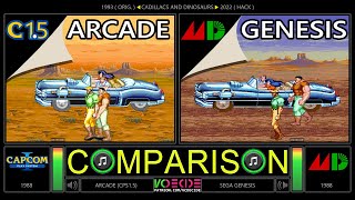 [Hack] Cadillacs and Dinosaurs (Arcade vs Sega Genesis) Side by Side Comparison - Dual Longplay