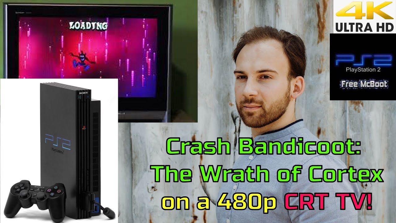 Crash Bandicoot: TWOC - PS2 on Panasonic 480p CRT TV - RGB Scart - FreeMCBoot USB