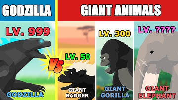 Godzilla vs ALL Giant Animals Level Challenge Rampage | Kaiju Animation