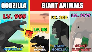 Godzilla vs ALL Giant Animals Level Challenge Rampage | Kaiju Animation