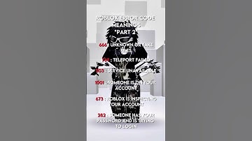 Roblox error code meanings part 2 #roblox #errorcodes #scary #fyp #shorts
