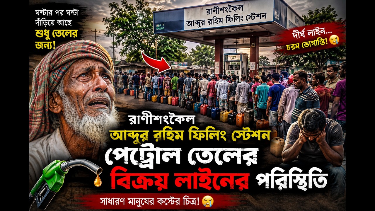 রাণীশংকৈল আব্দুর রহিম ফিলিং স্টেশনে পেট্রোল তেলের বিক্রয় লাইনের পরিস্থিতি | Viral News Video