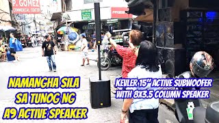 NAMANGHA SILA SA TUNOG NG KEVLER A9 15' ACTIVE SUBWOOFER W/8X3.5 COLUMN SPEAKER@edlimelectronics5099