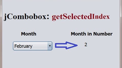 jCombobox : get selected index : getSelectedIndex()