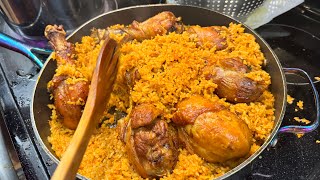 AFRICAN FOOD.HOW TO MAKE JOLLOF RICE WITH COCONUT AND COCONUT WATER. #cooking