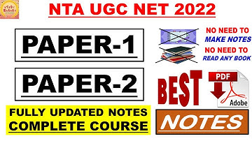 Ugc Net 2022 Paper 1 Paper 2 Best Pdf Notes