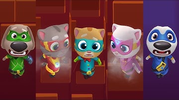 Talking Tom Hero Dash - Funny Moments of 5 Heroes Failure in Sliding Walls Gameplay P4