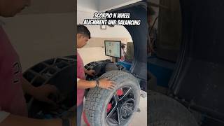 Most Important thing| wheel alignment and balancing #masabdar #scorpio #scorpion #scorpiolover