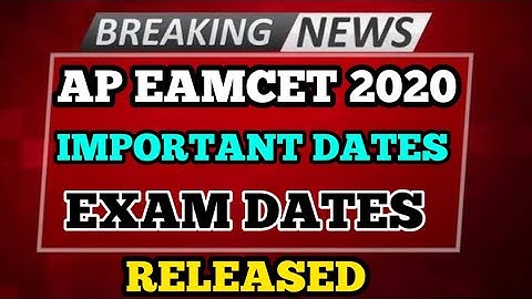AP EAMCET 2020 IMPORTANT DATES RELEASED || EXAM DATES ||BSD TELUGU TECH