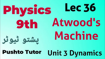 Lec 036 Atwood Machine, unit 3 Dynamics, Class 9 physics, Kpk board, Tension, Acceleration, Lec 36