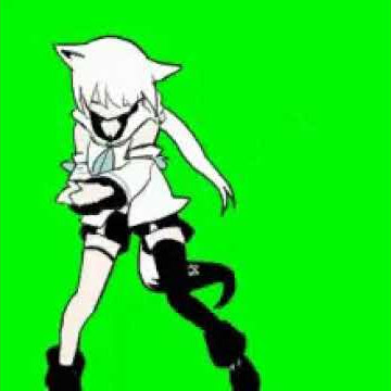 CARTOON GIRL DANCING GIF IN GREEN SCREEN