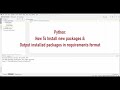 Python Tutorial: Install Python Modules/Packages for Virtual Env