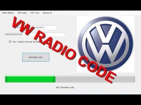 VW/AUDI RADIO UNLOCK CODES