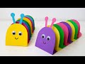 ГУСЕНИЦА из цветной бумаги Летние поделки из бумаги для детей Бумажные игрушки DIY Бумажная гусеница