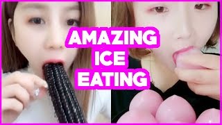 ► COMPILATION OF AMAZING CRUNCHY ICE EATING #5 - KWAI ASMR ice eating ◄ screenshot 5