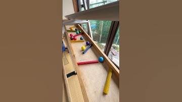 Marble Run (Course with Folding Rain Gutters, Wooden Sound Devices and Rotating Buckets) #1 #ASMR