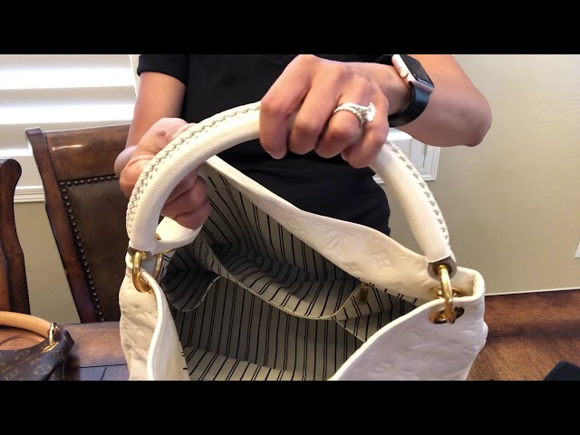 Louis Vuitton ARTSY MM Monogram Empreinte Leather Beige Taupe Hand Bag Tote  Hobo