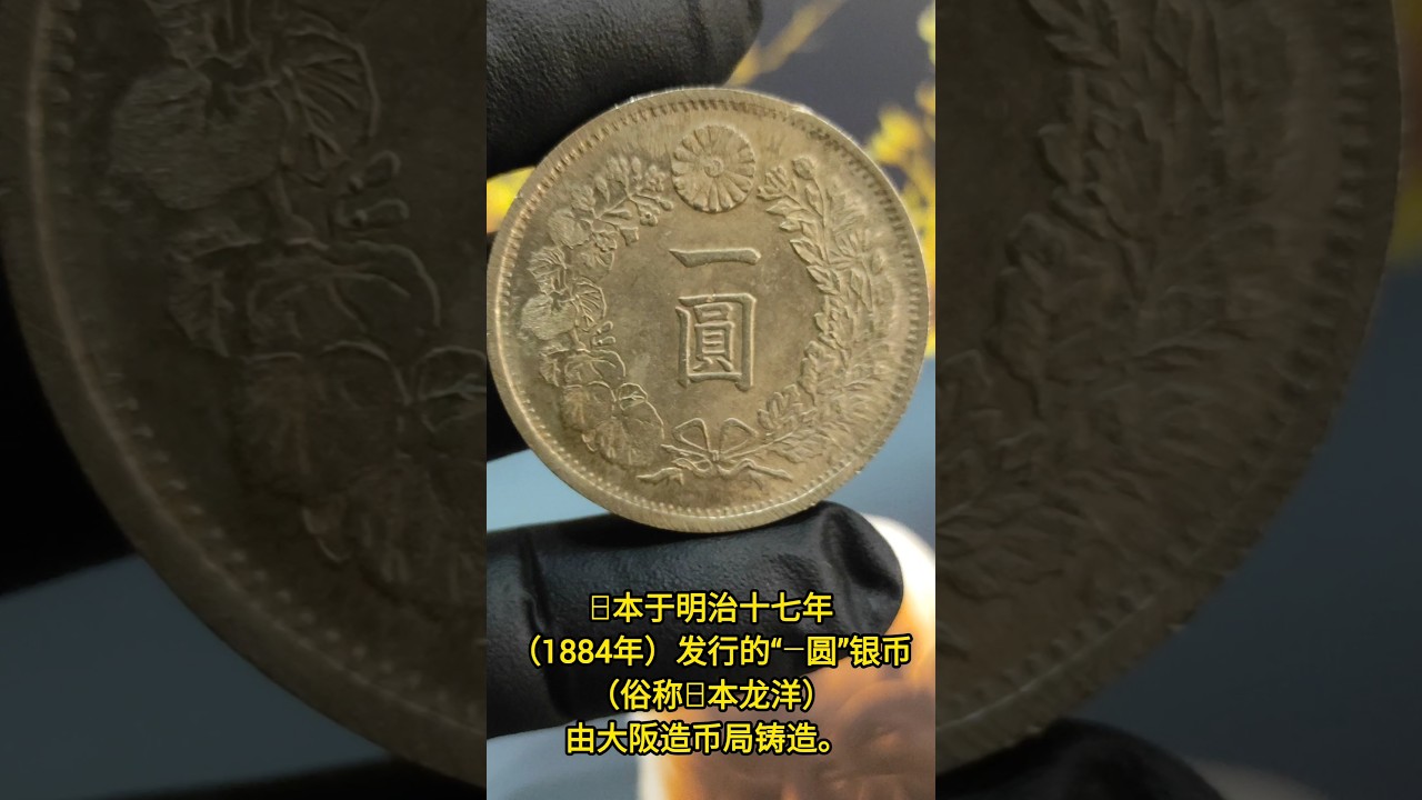 大日本明治十七年（1884年）的一圆银币「明治大型一圆银币」（俗称日本