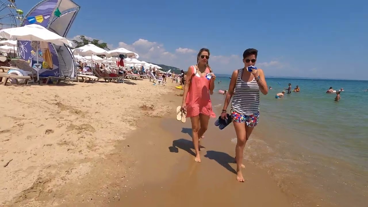 Złote Piaski. Plaża . Bułgaria 🇧🇬. 26 07 2022. 4K
