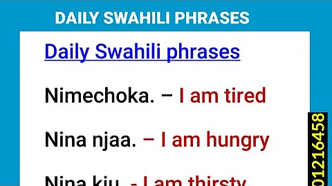 Daily Swahili phrases...Speak like a native