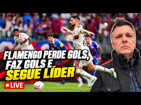 Flamengo cria, finaliza, perde chances, faz gols, vence Bahia, segue líder e mira Estudiantes. LIVE