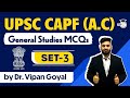 UPSC CAPF A.C.2021 General Studies MCQs Set 3 l UPSC CAPF Recruitment 2021 by Dr Vipan Goyal #CAPF20