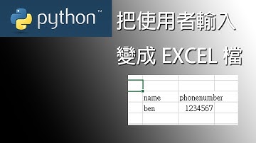 Python程式設計 輸入變成EXCEL檔