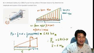 Reduction of a Simple Distributed Loading. Engineering STATICS Ch4 Force System Resultants ต.82 [3]