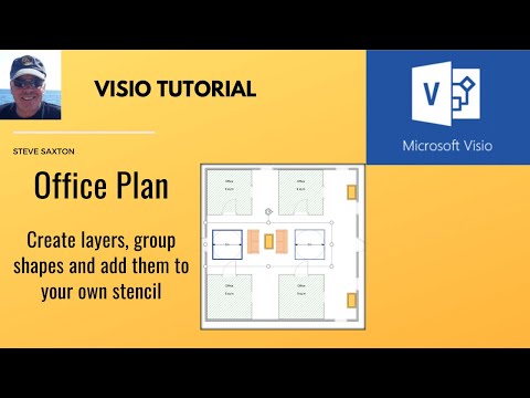 Office plan in Microsoft Visio.