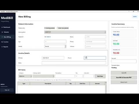 Python mini project | Medicine Billing system | python + Tkinter GUI + MySQL 