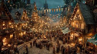 The Magical Night Market of the Celtic Kingdom | Medieval Celtic Music for Focus & Relax